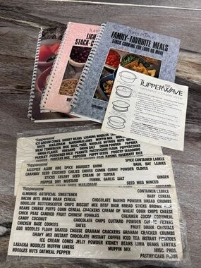 Vintage Tupperware Stack Cooker Cook Books and Spice Labels